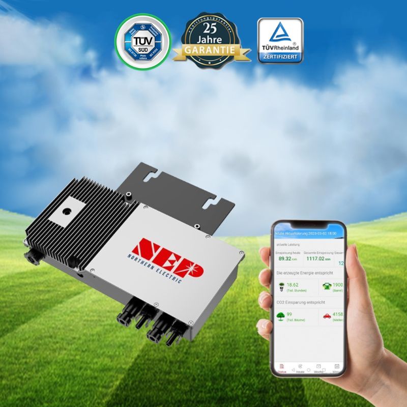 NEP Wechselrichter Inverter 800W, Photovoltaik, Balkonkraftwerk WiFi