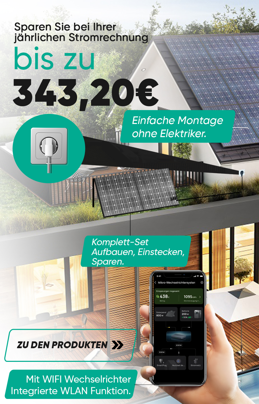 Balkonkraftwerk Kaufen - Balkon Solaranlage - Türkis Solar GmbH